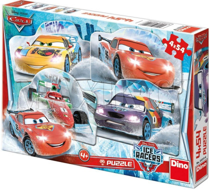 Puzzle Cars na ledě 20x13cm 4x54 dílků v krabici 33x23x3,5cm