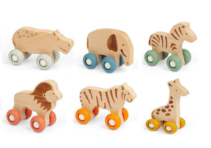 Zvířátko na kolečkách Safari Bigjigs Toys