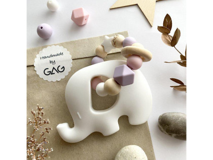 Kousátko do ručky silikonové Hryzátko slon