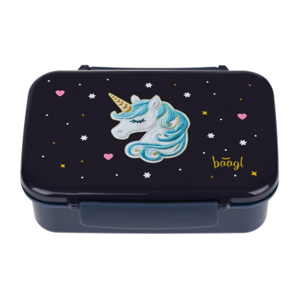 Box na svačinu s přihrádkami Unicorn Gold Baagl