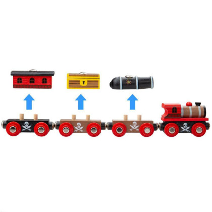 Pirátský vlak + 3 koleje Bigjigs Rail