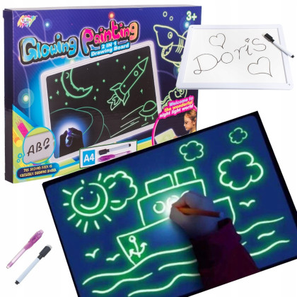 Kreslící tabulka svítící ve tmě