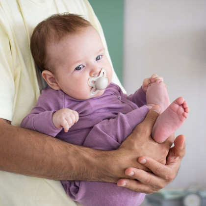 Kojenecké body merino vlna Mauve s rukavičkami PoPoLiNi