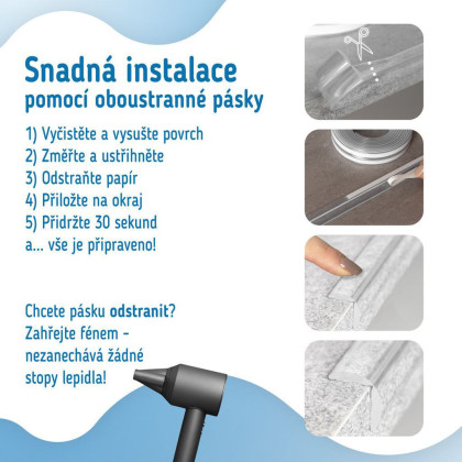 Ochranná páska na hrany transparentní 3 m Sipo