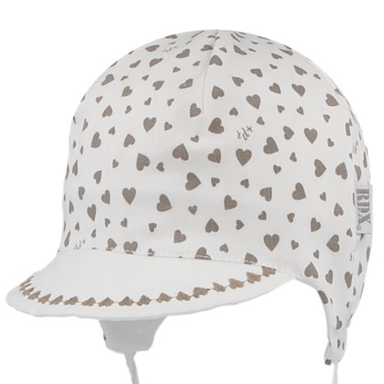 Dívčí kojenecká kšiltovka vázací Srdíčka RDX Bílá