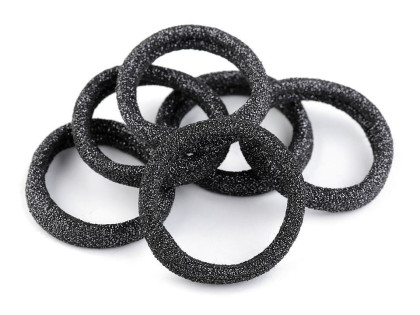 Gumičky do vlasů 6 ks Černostříbrné