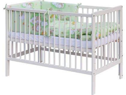 Dětská postýlka s kompletní výbavou 120 x 60 cm, mráček zelená Scarlett