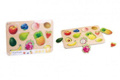 Puzzle/Vkládačka deskové dřevěné ovoce 18 m+