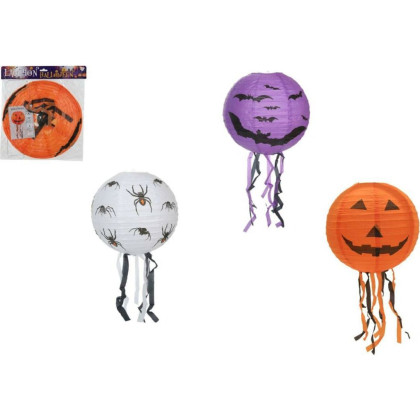 Lampion koule Halloween se střapci papír průměr 30 cm (bez hůlky)
