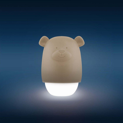 Medvídek BENNY hnědošedý - noční světlo se senzorem soumraku Zazu