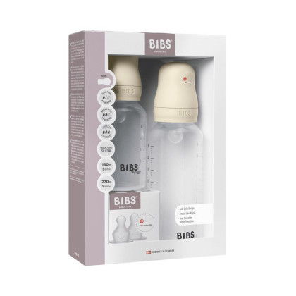 Set anti-kolikových lahví se silikonovou savičkou Bibs