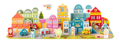 Stavebnice kostky Město v kyblíku