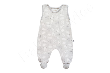 Bavlněné dupačky Zajíci ŠEDÉ Baby Service