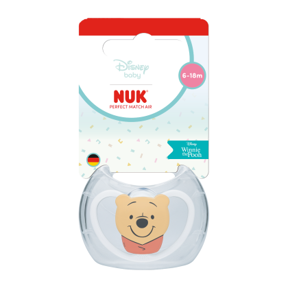 Dudlík Perfect Match Air Medvídek Pú 6-18 m 1 ks v boxu Nuk