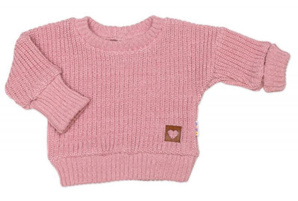 Rostoucí oversize pletený svetřík pro miminko starorůžový Baby Nellys