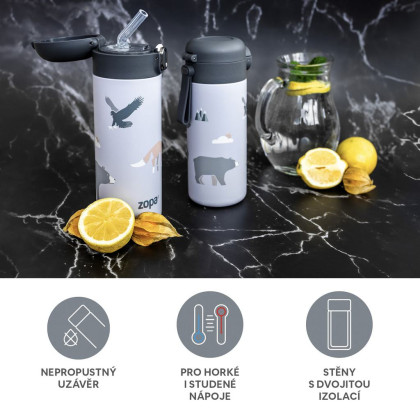 Termoska na tekutiny s brčkem 400 ml Zopa
