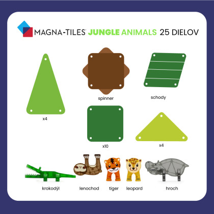 Magnetická stavebnice Jungle 25 dílů