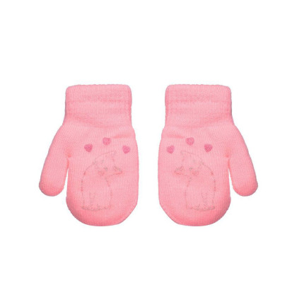 Zateplené zimní rukavice se šňůrkou kočka 4 - 6 let