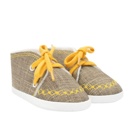Kojenecké capáčky tenisky New Baby jeans mustard