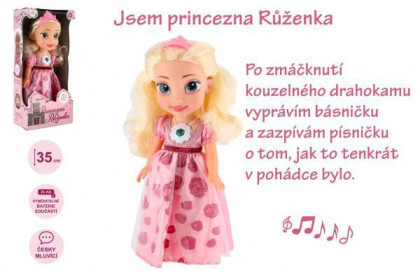 Panenka princezna Růženka 35 cm česky mluvící na baterie se zvukem