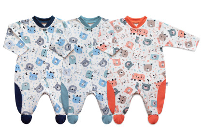 Bavlněný overal Medvídek Modrý Baby Service
