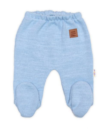 Pletená sada pro miminko s jemným proužkem 3dílná lux modrá - bílá Baby Nellys