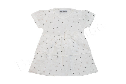 Kojenecké šaty krátký rukáv mušelín Hvězdičky s mašlí Baby Service