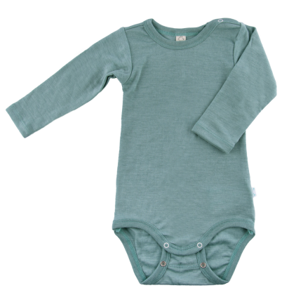 Kojenecké body merino vlna Sage Green PoPoLiNi Vel. 62/68