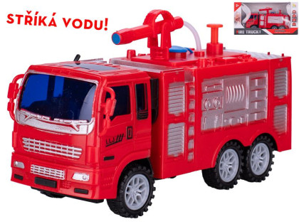 Auto hasiči 19 cm stříkající vodu na setrvačník