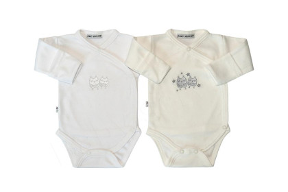 Body dlouhý rukáv zavinovací s rukavičkami Sovy Baby Service