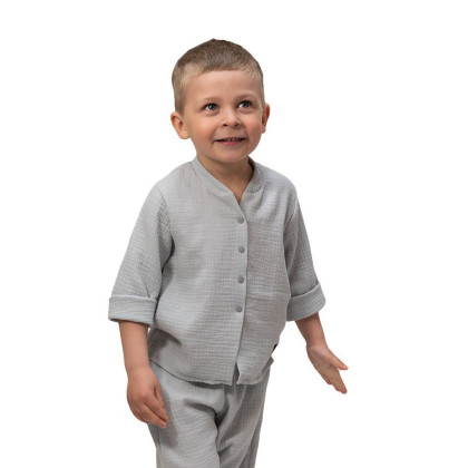 Dětská mušelínová košile Luca Dove Grey Esito