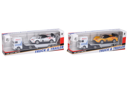 Auto nákladní tahač se závodním autem 18,5 cm