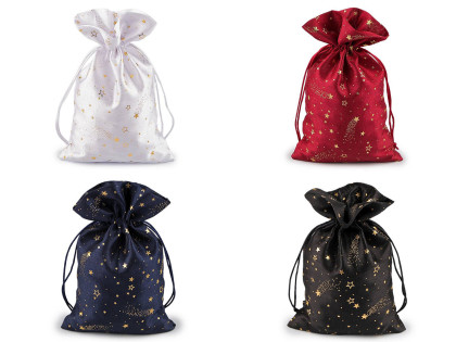 Vánoční dárkový pytlík hvězdy 20x30 cm