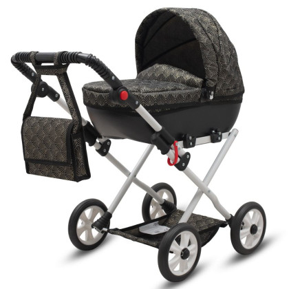 Luxusní dětský kočárek pro panenky zlato černý New Baby Comfort