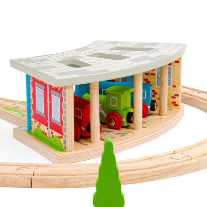 Trojité depo s vraty Bigjigs Rail