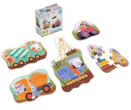 Véééliké puzzle Stavební stroje KukiKuk