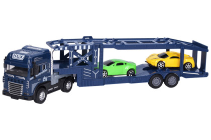 Auto kovové tahač s auty na setrvačník set 42 cm
