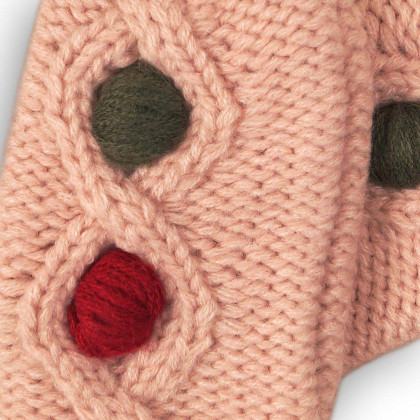 Rukavice pletené Minoti růžová Vel. 12-24 m