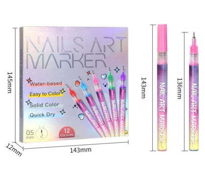 Sada barev na nehty Fixy Nail art 12 ks