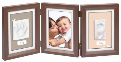 Dřevěný rámeček pro otisk My Baby Touch Double Brown Baby Art