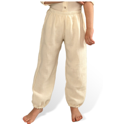 Dětské mušelínové kalhoty Luca Cream Esito