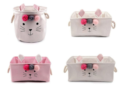 Textilní úložný koš králík