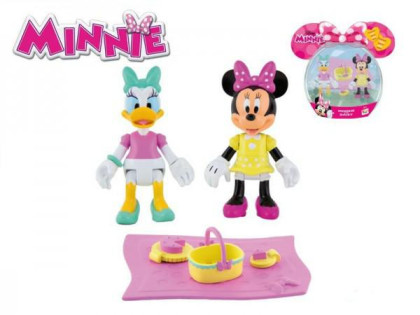 Minnie a Daisy figurky 8 cm kloubové s piknikovými doplňky