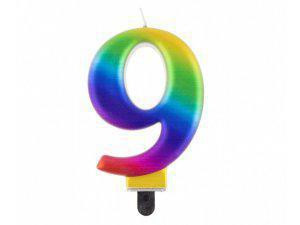 Svíčka dortová Galaxy barevná 8 cm
