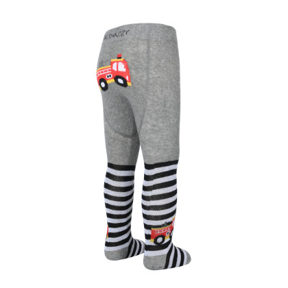 Punčocháče s protiskluzem 3x ABS vel. 92/98 šedé hasiči Be Snazzy