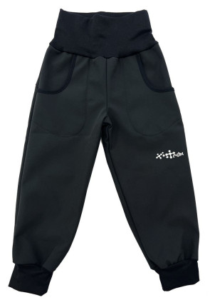 Černé softshell kalhoty s reflexním prvkem a lemem RDX