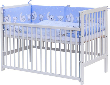 Dětská postýlka s kompletní výbavou Toro Scarlett 120 x 60 cm - modrá