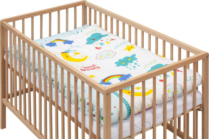 Dětská postýlka s kompletní výbavou 120 x 60 cm přírodní Papilo Scarlett 