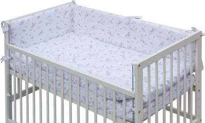 Dětská postýlka bílá s kompletní výbavou 120 x 60 cm Luka Scarlett