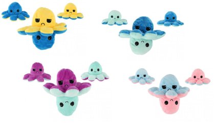 Chobotnice oboustranná plyšová měnící obličej 18 cm